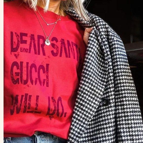 SASSY GIRL BOUTIQUE DEAR SANTA CHRISTMAS SWEATSHIRT, RED L - Picture 2 of 7